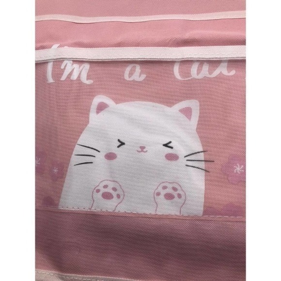 Multi-Pocket Hanging Book Bag Pink - Picture 5 of 8